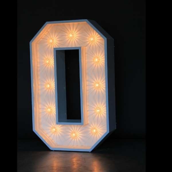 Lichtletter O of cijfer 1
