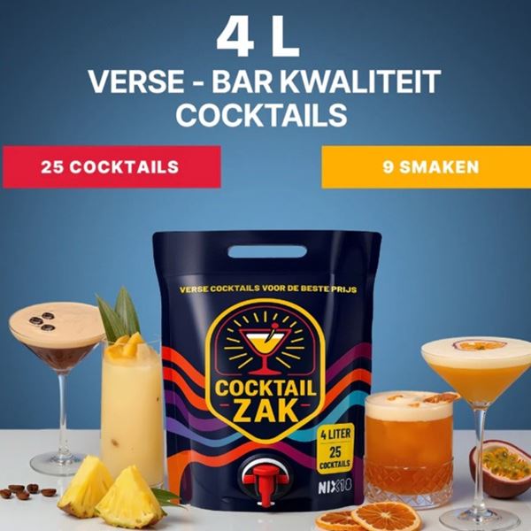 Extra cocktails 1e smaak toevoegen (25 cocktails per zak) Extra cocktails 1e smaak toevoegen (25 cocktails per zak)